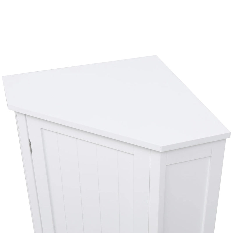 Meuble de rangement d'angle avec étagère, 2 tablettes, noir/marron et blanc