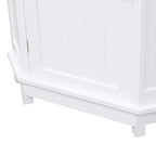 Meuble de rangement d'angle avec étagère, 2 tablettes, noir/marron et blanc