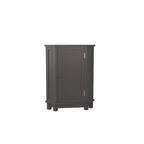 Meuble de rangement d'angle avec étagère, 2 tablettes, noir/marron et blanc