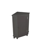 Meuble de rangement d'angle avec étagère, 2 tablettes, noir/marron et blanc