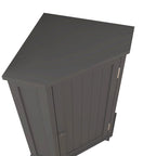 Meuble de rangement d'angle avec étagère, 2 tablettes, noir/marron et blanc