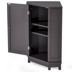 Meuble de rangement d'angle avec étagère, 2 tablettes, noir/marron et blanc