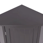 Meuble de rangement d'angle avec étagère, 2 tablettes, noir/marron et blanc