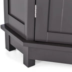 Meuble de rangement d'angle avec étagère, 2 tablettes, noir/marron et blanc