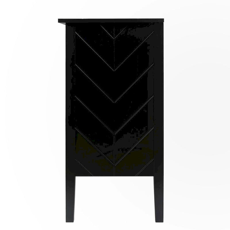 Meuble de Rangement 2 Portes Blanc Cassé / Gris / Noir