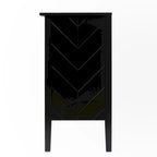 Meuble de Rangement 2 Portes Blanc Cassé / Gris / Noir