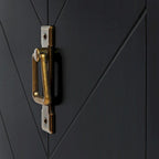 Meuble de Rangement 2 Portes Blanc Cassé / Gris / Noir