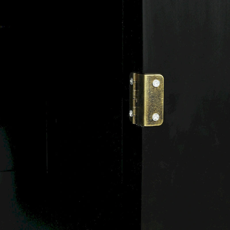 Meuble de Rangement 2 Portes Blanc Cassé / Gris / Noir