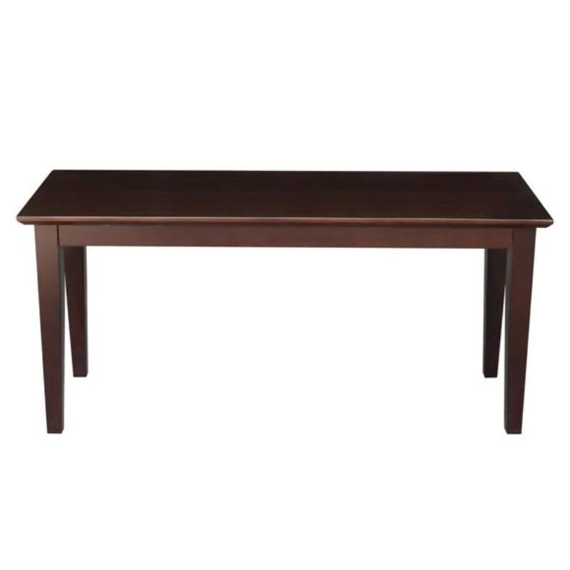 Banc d'entrée en bois massif brun, 1 place, 45,7 cm (H) x 99,1 cm (l) x 35,6 cm (P)