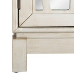 Commode de rangement argentée à 2 portes, 32 larg. x 16 prof. x 33 haut. po
