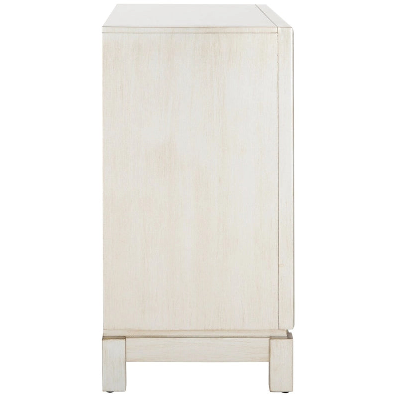 Commode de rangement argentée à 2 portes, 32 larg. x 16 prof. x 33 haut. po