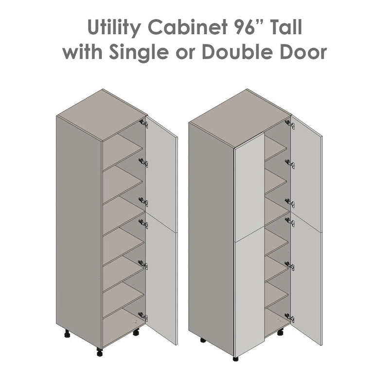 Armoire utilitaire à quatre portes, plusieurs coloris, 24×96×23⅜ po