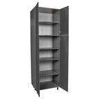 Armoire utilitaire à quatre portes, plusieurs coloris, 24×96×23⅜ po