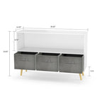 Meuble de rangement 3 tiroirs en tissu Blanc+Gris / Blanc+Rose