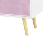 Meuble de rangement 3 tiroirs en tissu Blanc+Gris / Blanc+Rose