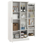 Armoire de cuisine indépendante à 2 portes de 14 niveaux, couleur blanche