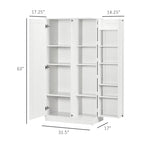Armoire de cuisine indépendante à 2 portes de 14 niveaux, couleur blanche