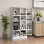 Armoire de cuisine indépendante à 2 portes de 14 niveaux, couleur blanche