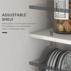 Armoire de cuisine indépendante à 2 portes de 14 niveaux, couleur blanche