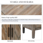 Bahut de rangement 4 portes en sapin brun antique