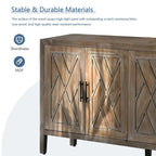 Bahut de rangement 4 portes en sapin brun antique