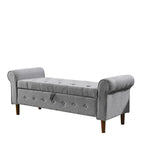 Banc de rangement capitonné gris/noir, une place