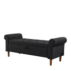 Banc de rangement capitonné gris/noir, une place