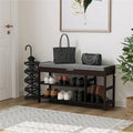 Banc à chaussures en bambou avec rangement, marron/blanc/naturel vintage, siège pour 1, style entrée