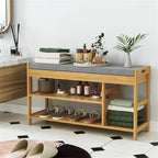 Shoe Bench Rack with Storage - 11.4 D x 36 W x 19.7 H