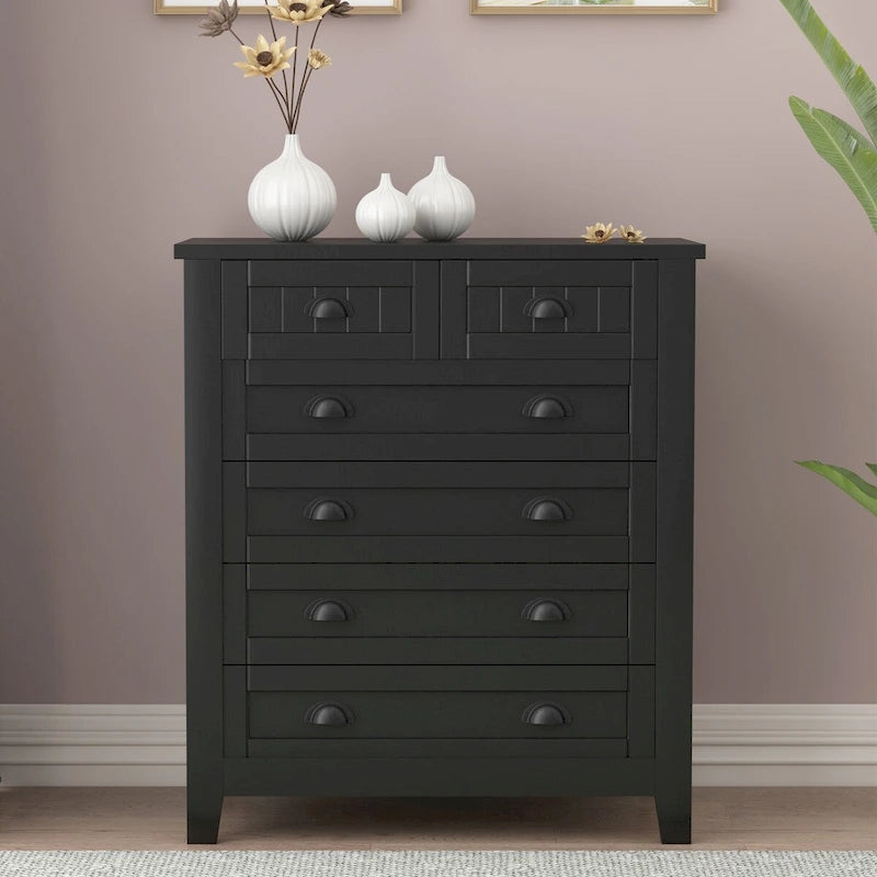 Commode à tiroirs, armoire d'appoint, buffet, comptoir de service, cadre en bois massif, panneau de porte en plastique