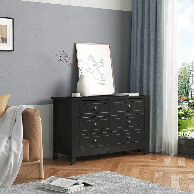 Commode à tiroirs, armoire d'appoint, buffet, comptoir de service, cadre en bois massif, panneau de porte en plastique