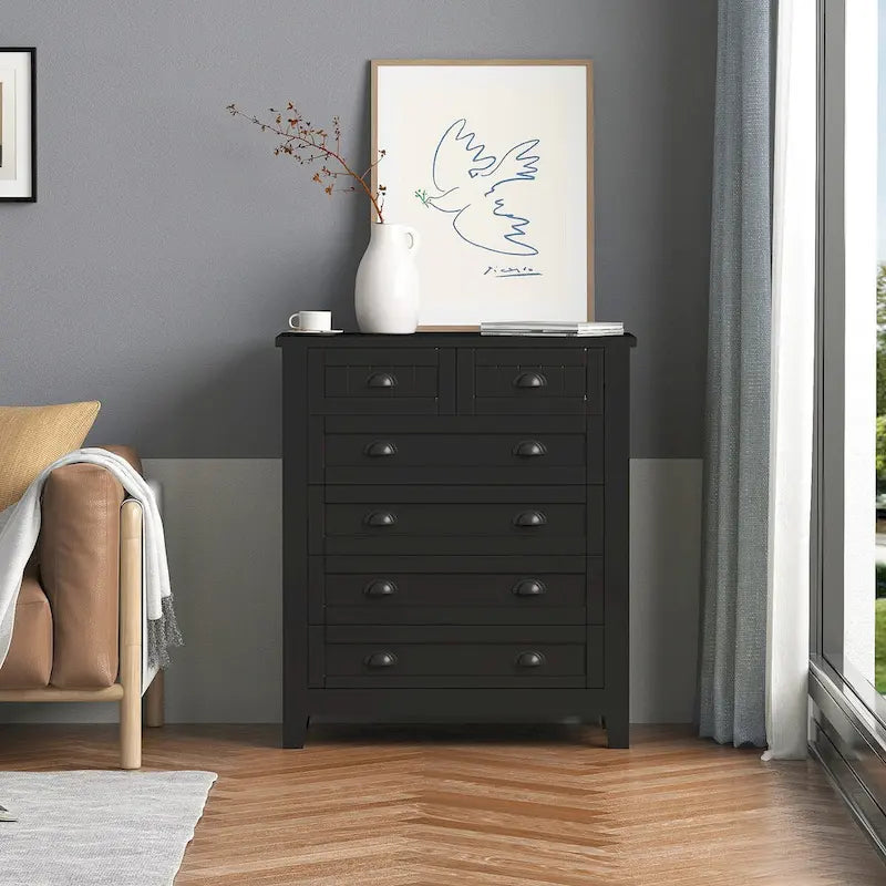 Commode à tiroirs, armoire d'appoint, buffet, comptoir de service, cadre en bois massif, panneau de porte en plastique