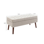 Banc de rangement capitonné rabattable 2 places, marron/gris clair/gris foncé