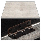 Banc de rangement capitonné rabattable 2 places, marron/gris clair/gris foncé