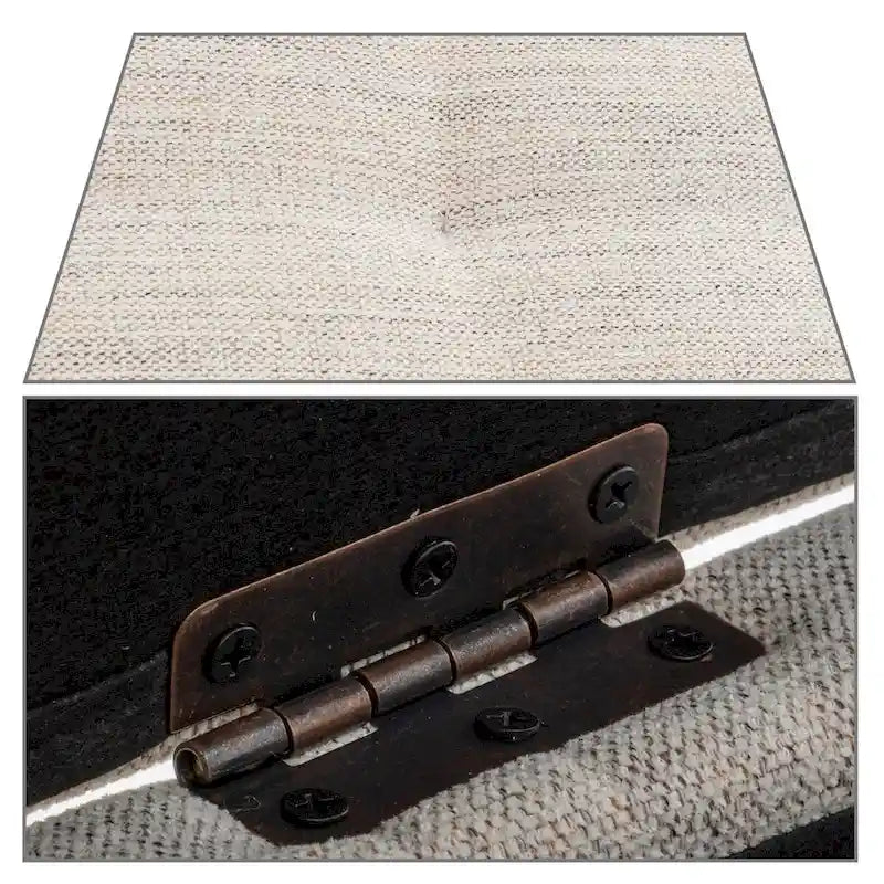 Banc de rangement capitonné rabattable 2 places, marron/gris clair/gris foncé