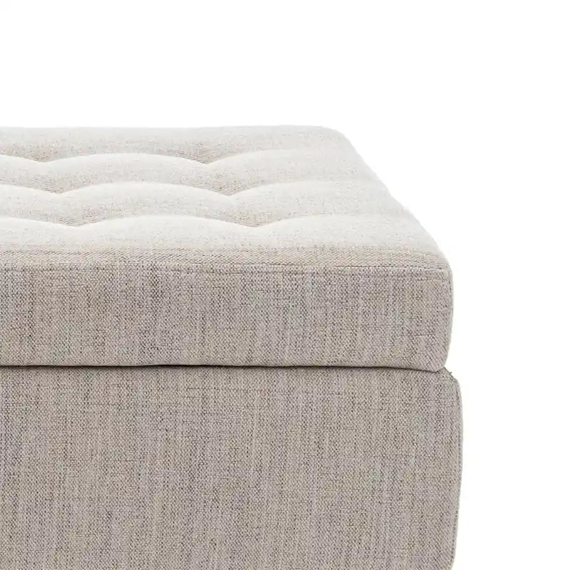 Banc de rangement capitonné rabattable 2 places, marron/gris clair/gris foncé