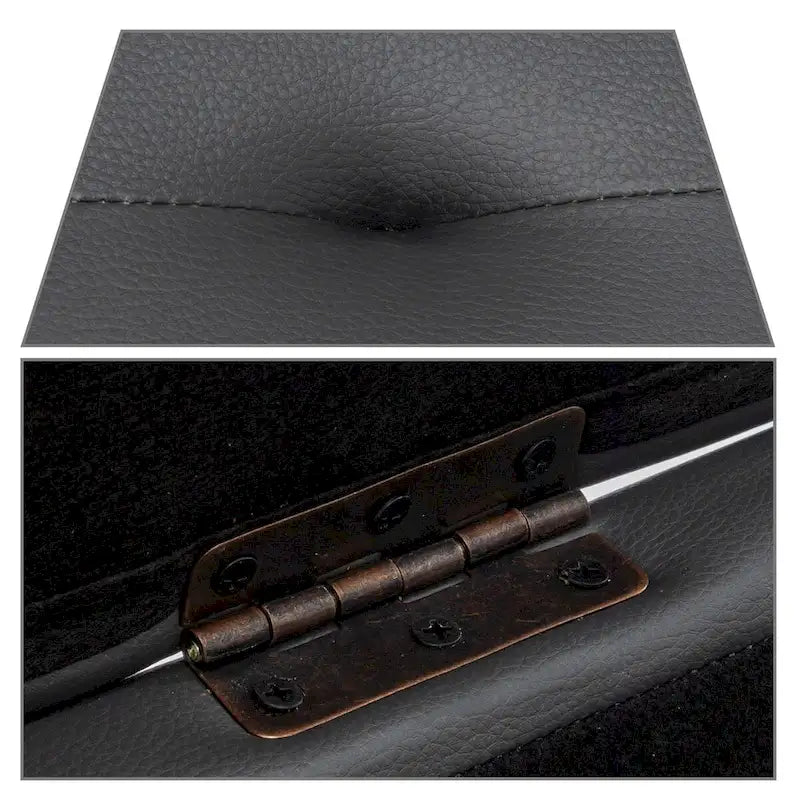 Banc de rangement capitonné rabattable 2 places, marron/gris clair/gris foncé