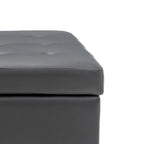 Banc de rangement capitonné rabattable 2 places, marron/gris clair/gris foncé