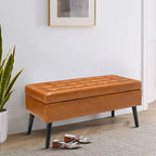 Banc de rangement capitonné rabattable 2 places, marron/gris clair/gris foncé