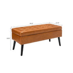 Banc de rangement capitonné rabattable 2 places, marron/gris clair/gris foncé