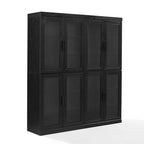 Ensemble de 2 armoires de cuisine avec portes vitrées, noires