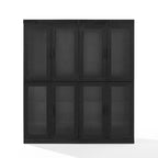 Ensemble de 2 armoires de cuisine avec portes vitrées, noires