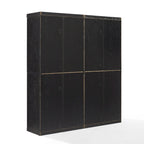 Ensemble de 2 armoires de cuisine avec portes vitrées, noires