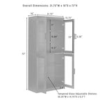 Ensemble de 2 armoires de cuisine avec portes vitrées, noires