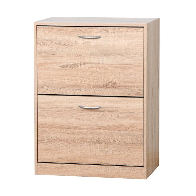 Meuble à chaussures marron à 2 portes, pour 1 à 2 personnes