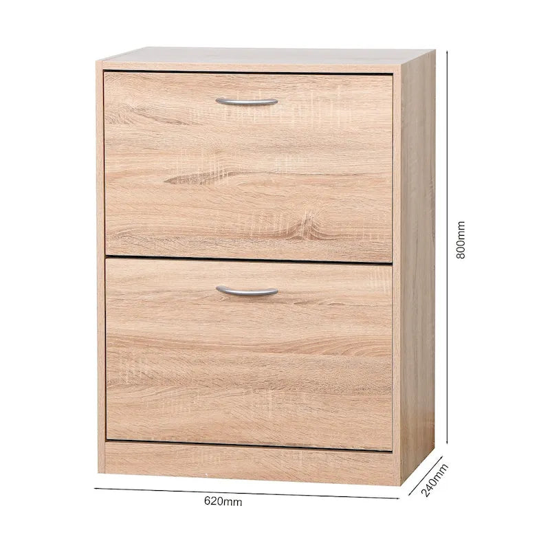 Meuble à chaussures marron à 2 portes, pour 1 à 2 personnes