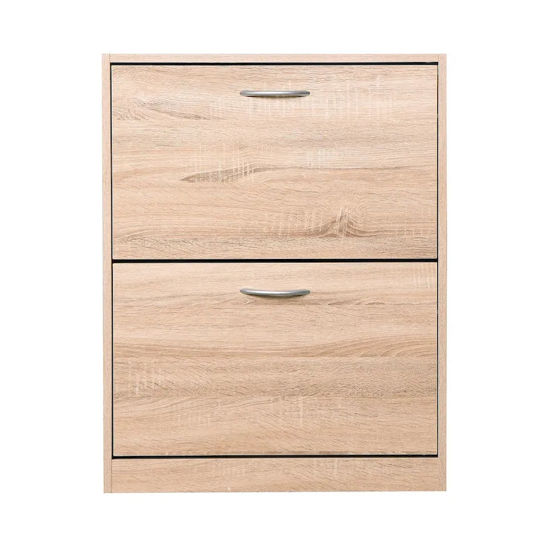 Meuble à chaussures marron à 2 portes, pour 1 à 2 personnes