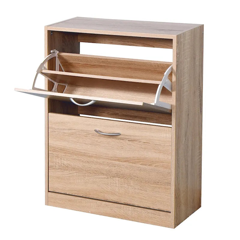 Meuble à chaussures marron à 2 portes, pour 1 à 2 personnes