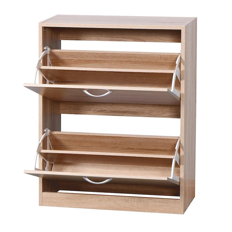 Meuble à chaussures marron à 2 portes, pour 1 à 2 personnes