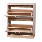Meuble à chaussures marron à 2 portes, pour 1 à 2 personnes